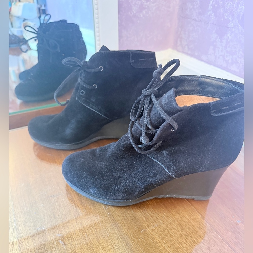 Via Spiga Black Suede Ankle Booties